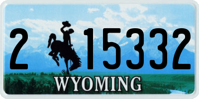 WY license plate 215332
