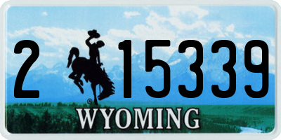 WY license plate 215339