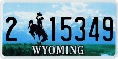 WY license plate 215349