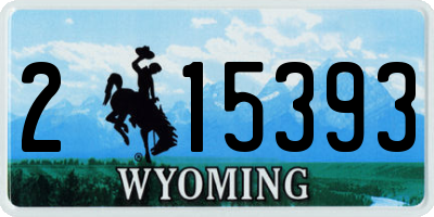 WY license plate 215393
