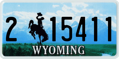 WY license plate 215411