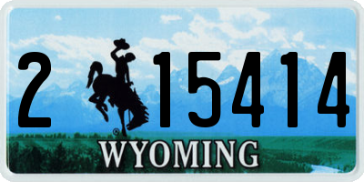 WY license plate 215414