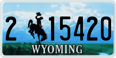 WY license plate 215420