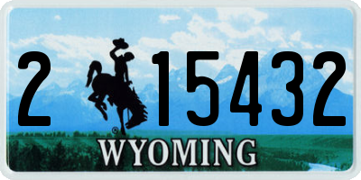 WY license plate 215432