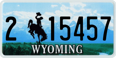 WY license plate 215457
