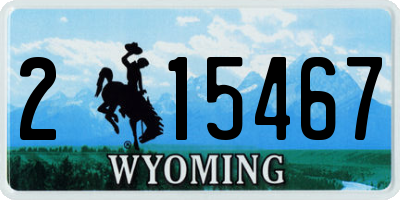 WY license plate 215467