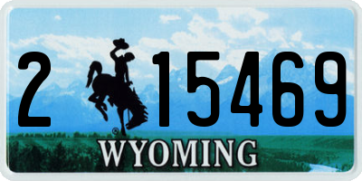 WY license plate 215469