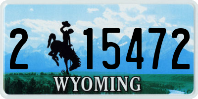 WY license plate 215472
