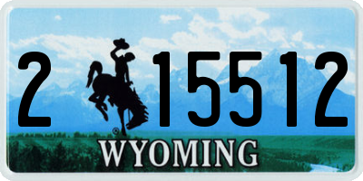 WY license plate 215512