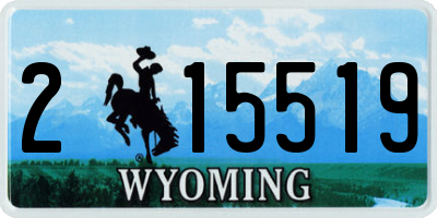 WY license plate 215519