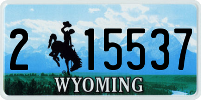 WY license plate 215537