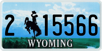 WY license plate 215566
