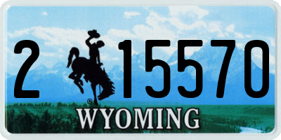 WY license plate 215570