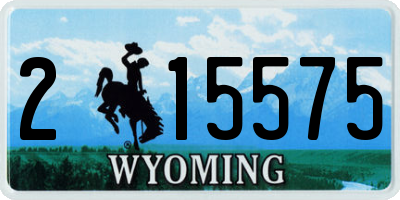 WY license plate 215575
