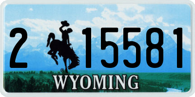 WY license plate 215581