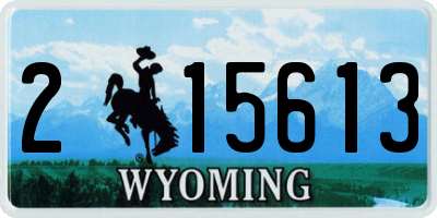 WY license plate 215613