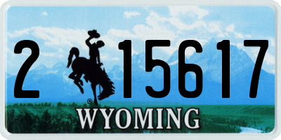 WY license plate 215617