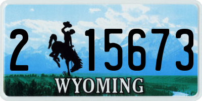 WY license plate 215673