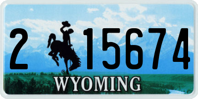 WY license plate 215674