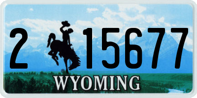 WY license plate 215677