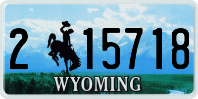 WY license plate 215718