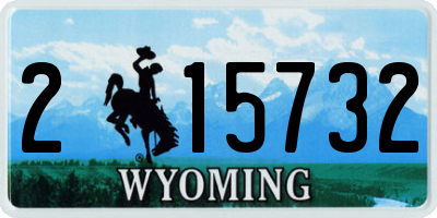 WY license plate 215732