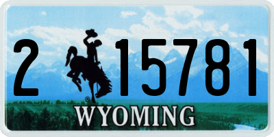 WY license plate 215781