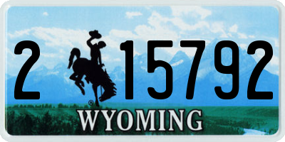 WY license plate 215792