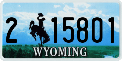 WY license plate 215801