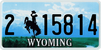 WY license plate 215814
