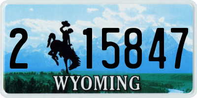 WY license plate 215847