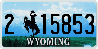 WY license plate 215853