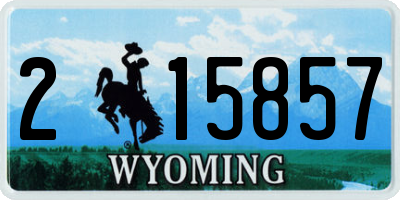 WY license plate 215857