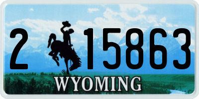 WY license plate 215863