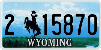 WY license plate 215870