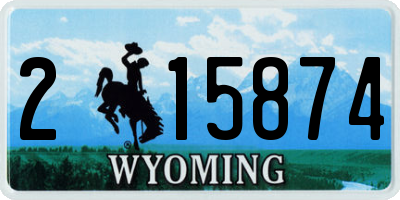 WY license plate 215874