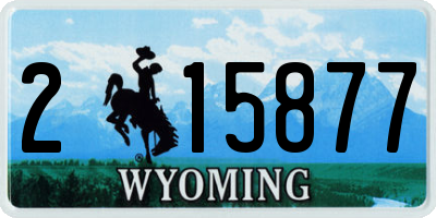 WY license plate 215877