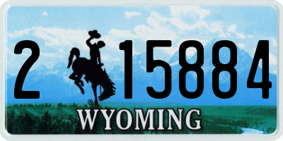 WY license plate 215884