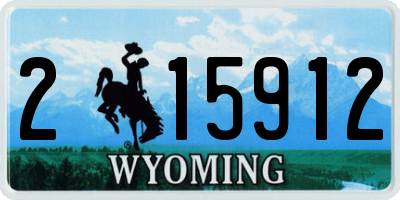 WY license plate 215912