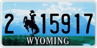 WY license plate 215917
