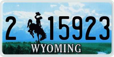WY license plate 215923