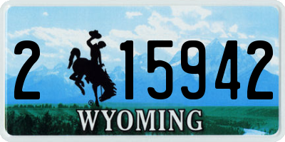 WY license plate 215942
