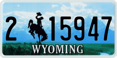 WY license plate 215947