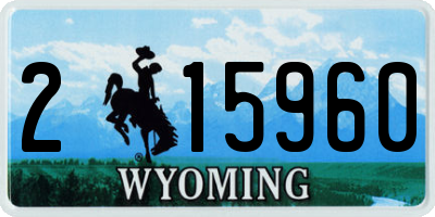 WY license plate 215960