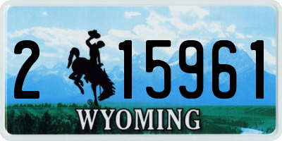WY license plate 215961
