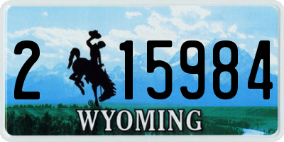 WY license plate 215984