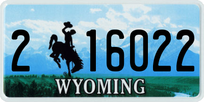 WY license plate 216022