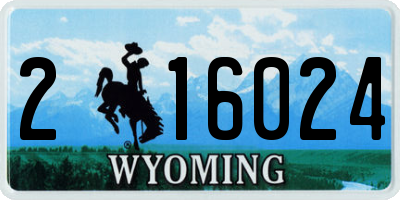 WY license plate 216024