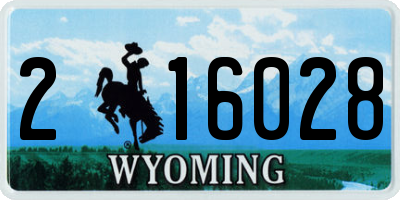 WY license plate 216028