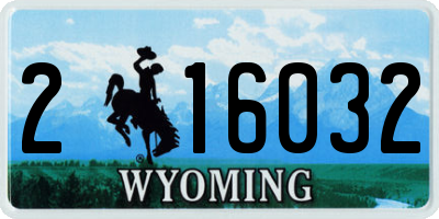 WY license plate 216032